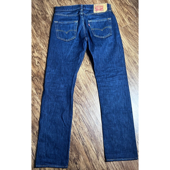 Levis 501 Jeans Men's 30 x 31 Dark Denim Wash Button Fly Straight Leg LOT/2 - Picture 14 of 16